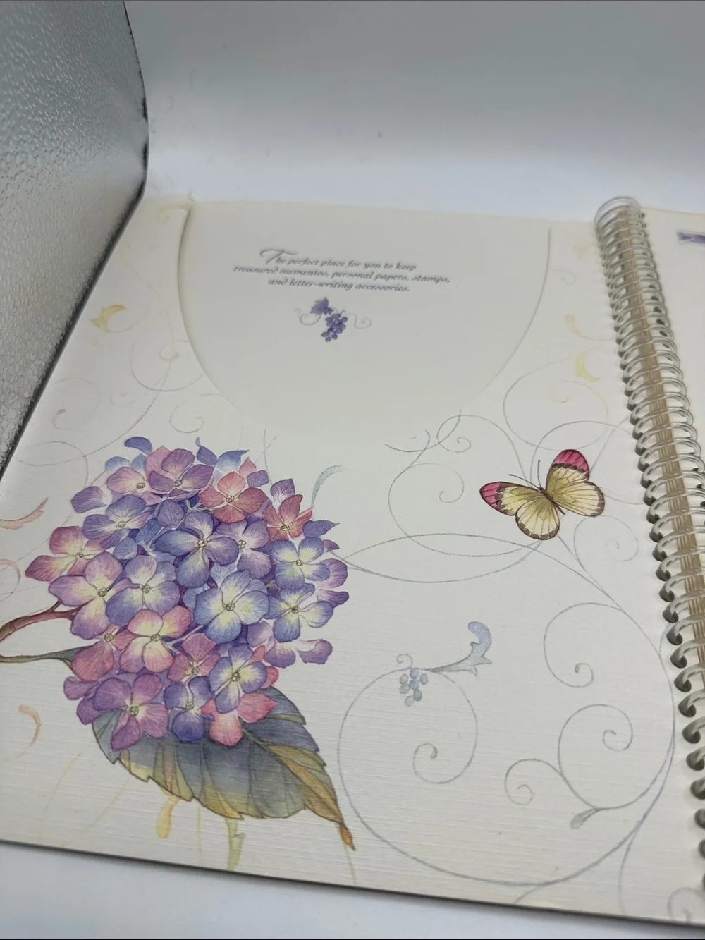 Floral Card Organizer - Cream with Orange & Purple Accents